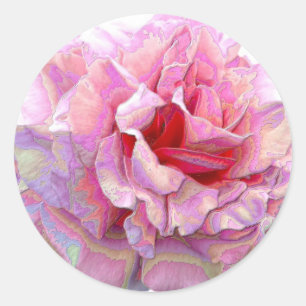 Sticker Rond Art rose