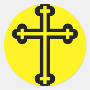 Sticker Rond Art symbolique chrétien moderne et minimaliste de