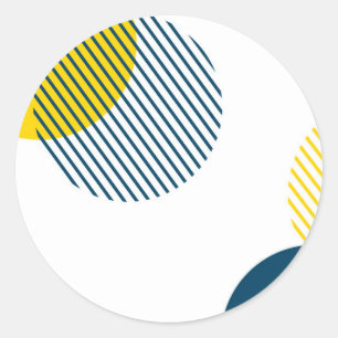 Sticker Rond Art urbain abstrait moderne, simple, minimal et te