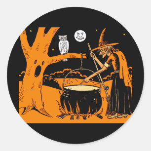 Sticker Rond Art vintage de Halloween