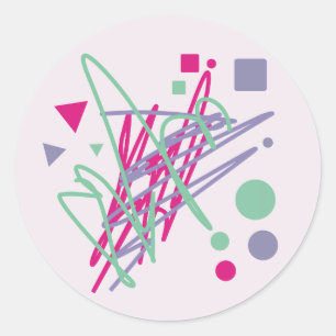 Sticker Rond art vintage de mélange d'éclaboussure d'années 