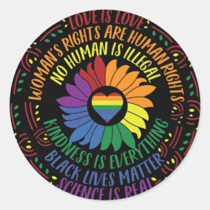 Sticker Rond Art Word de la justice sociale