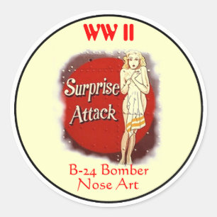 Sticker Rond Art-WW du nez B-24 II