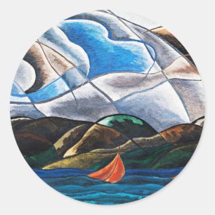 Sticker Rond Arthur Dove, Nuages et Eau