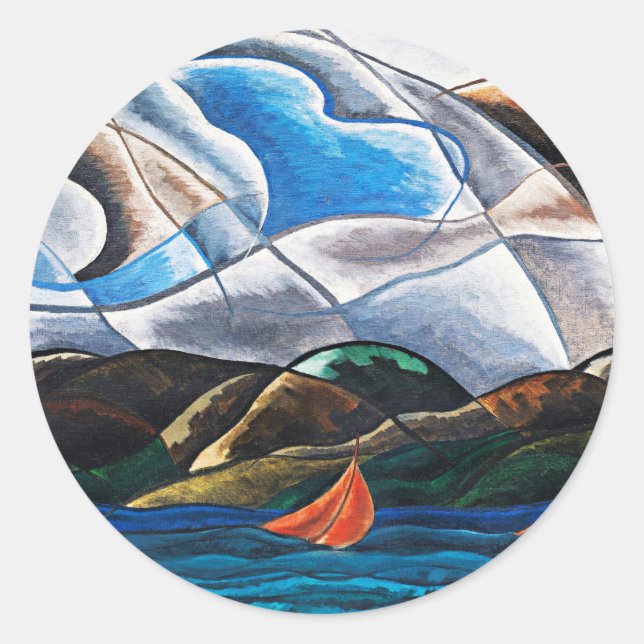 Sticker Rond Arthur Dove, Nuages et Eau (Devant)