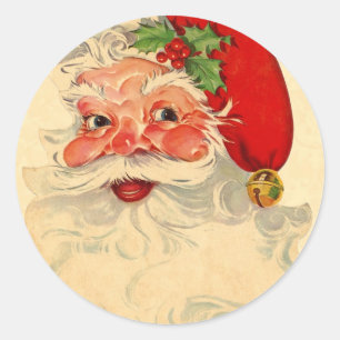 Sticker Rond Article de sourire vintage de cadeau de Noël de