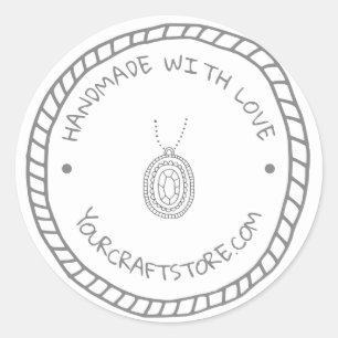Sticker Rond Artisanat de bijoux artisanaux