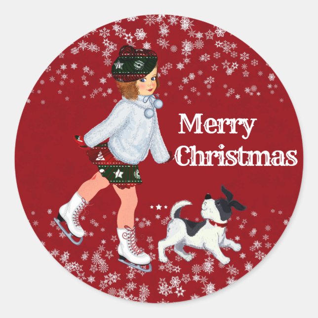 Sticker Rond Artisanat de la fête des flocons de neige de Noël  (Devant)