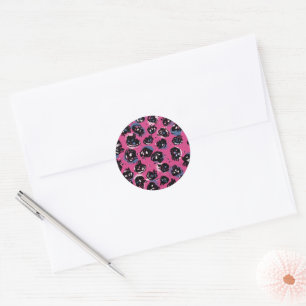 Sticker Rond Artisanat et fournitures de fête rose emo scull Ca