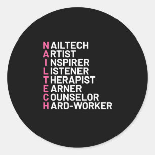 Sticker Rond Artiste à ongles Inspirer