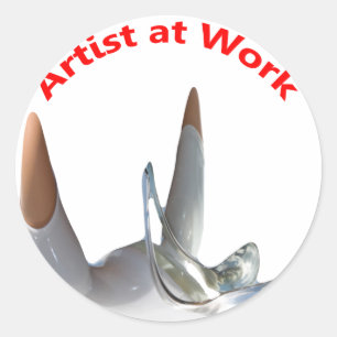 Sticker Rond Artiste au travail