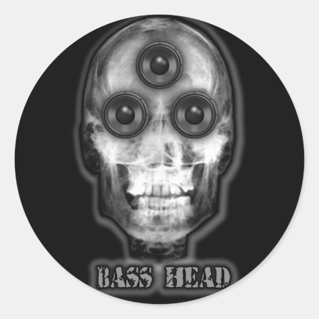 Sticker Rond Artiste BASS HEAD Dubstep (Devant)