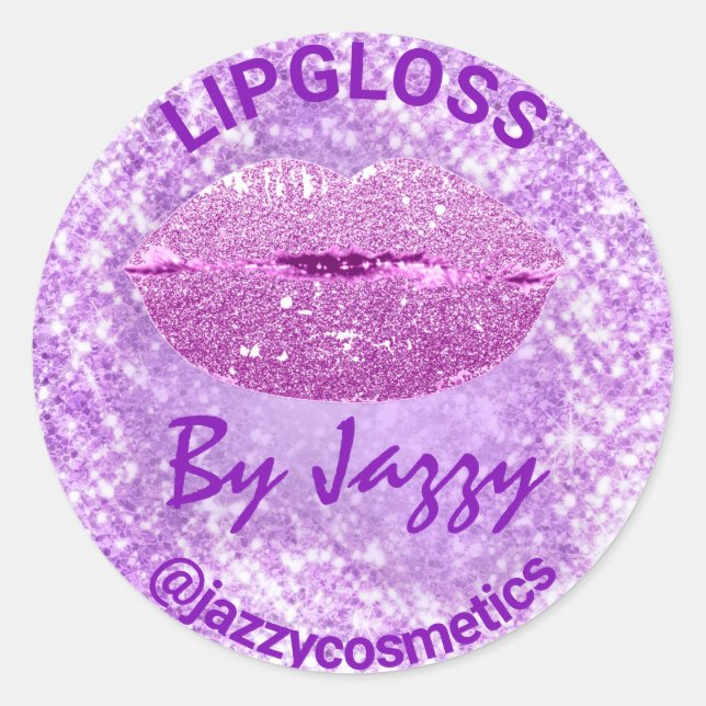 Sticker Rond Artiste maquillage Lipgloss Purple Produit promoti (Devant)
