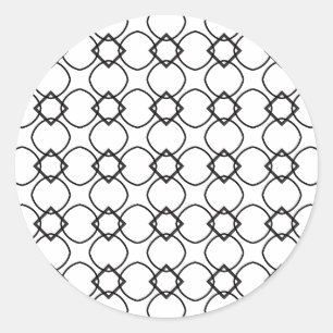 Sticker Rond Artiste Noir Blanc Interblocage Cercle Diamant