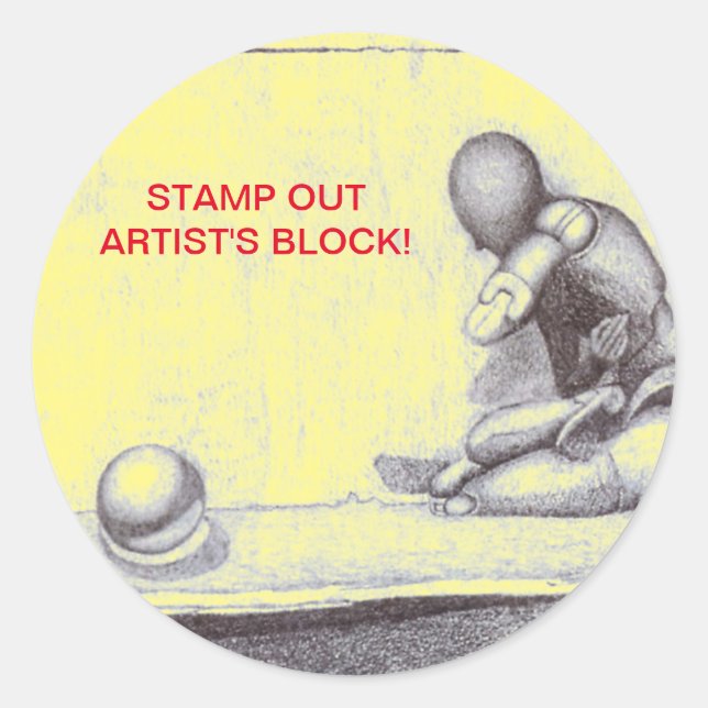 Sticker Rond Artistes et créateurs redoutent le bloc de l'artis (Devant)