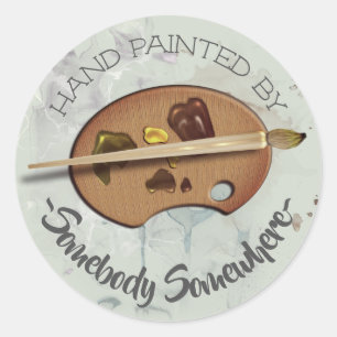Sticker Rond Artistes peints à la main par l'étiquette