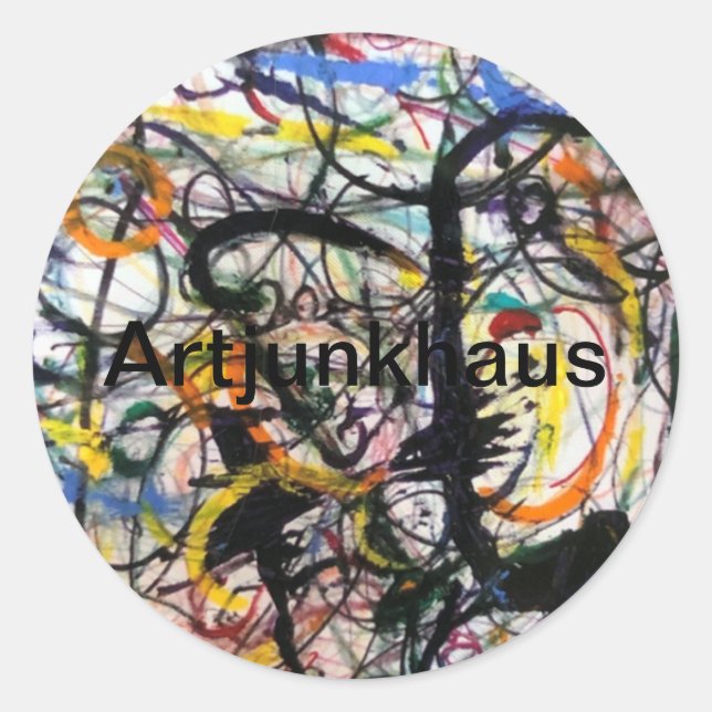 Sticker Rond Artjunkhaus Corvus (Corbeau) Abstrait Jeff Hankame (Devant)