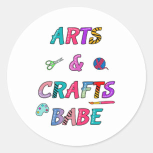 Sticker Rond Arts et artisanat Babe