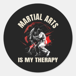 Sticker Rond Arts Martiaux est ma thérapie - Karate