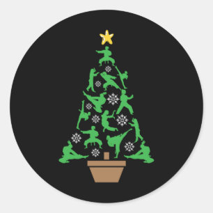 Sticker Rond Arts martiaux féminins - Karate Arbre de Noël pour
