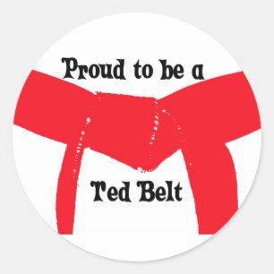 Sticker Rond Arts martiaux Fiers d'être une ceinture rouge