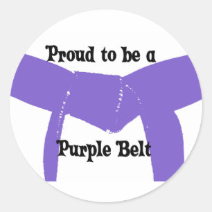 Sticker Rond Arts martiaux Fiers d'être une ceinture violette