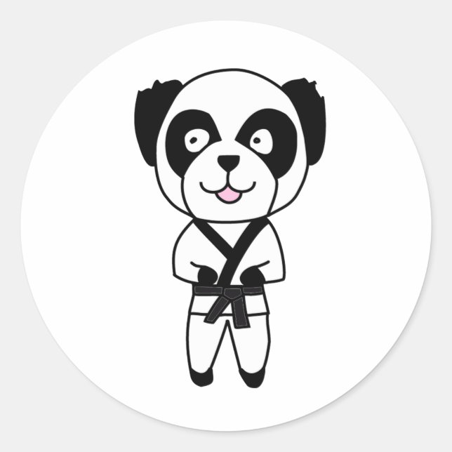 Sticker Rond Arts martiaux Panda Bear (Devant)