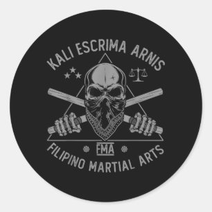 Sticker Rond Arts martiaux philippins Kali Escrima Arnis FMA