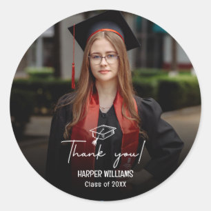 Sticker Rond Artsy Doodles Graduation Merci