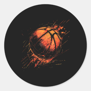 Sticker Rond Artwork Basketball Lover Watercolor Spire