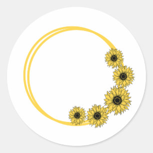 Sticker Rond Artwork de Tournesol Cercle