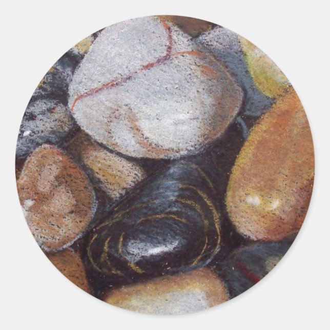 STICKER ROND ARTWORK RIVER STONES (Devant)