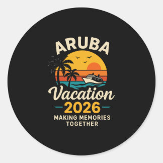 Sticker Rond Aru Vacation 2026 Family Travel Tee Fun Holiday 