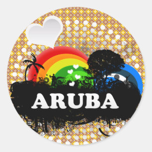 Sticker Rond Aruba fruité mignon