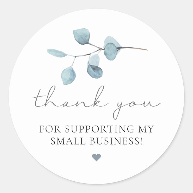 Sticker Rond ARYA Boho Sage Eucalyptus Vert Petite entreprise (Devant)