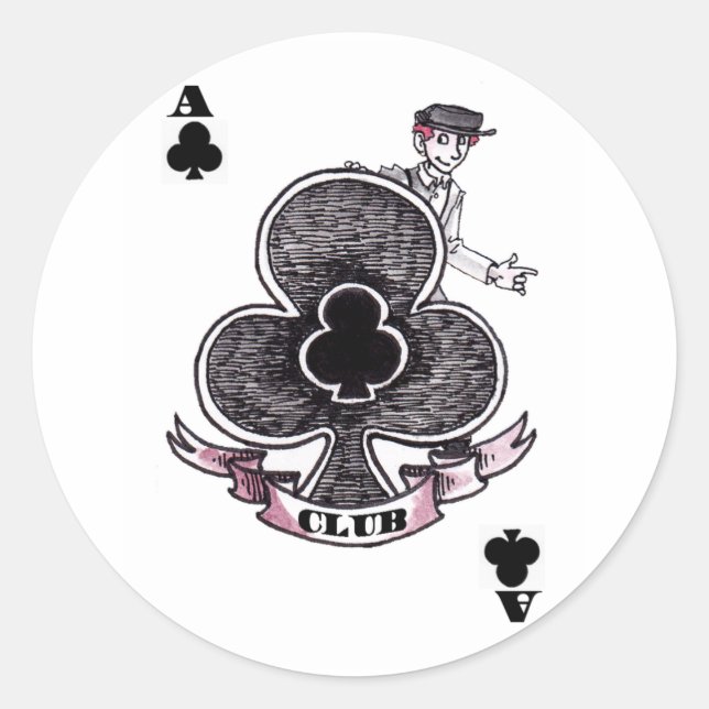 Sticker Rond As des Clubs (Devant)