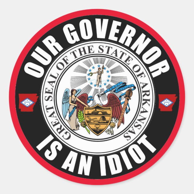 Sticker Rond Asa Hutchinson est une idiote (Devant)