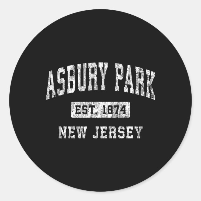 Sticker Rond Asbury Park New Jersey Nj Établissement Sports (Devant)