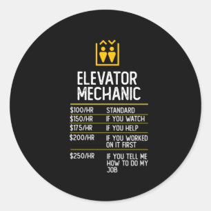 Sticker Rond ascenseur mécanique drôle cadeau cadeau présenter 
