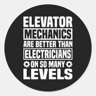 Sticker Rond Ascenseur Réparateur Ascenseur mécanique Ascenseur