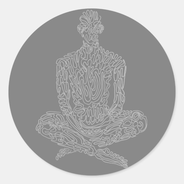 Sticker Rond Ascétique (asphalte avec gris) (Devant)