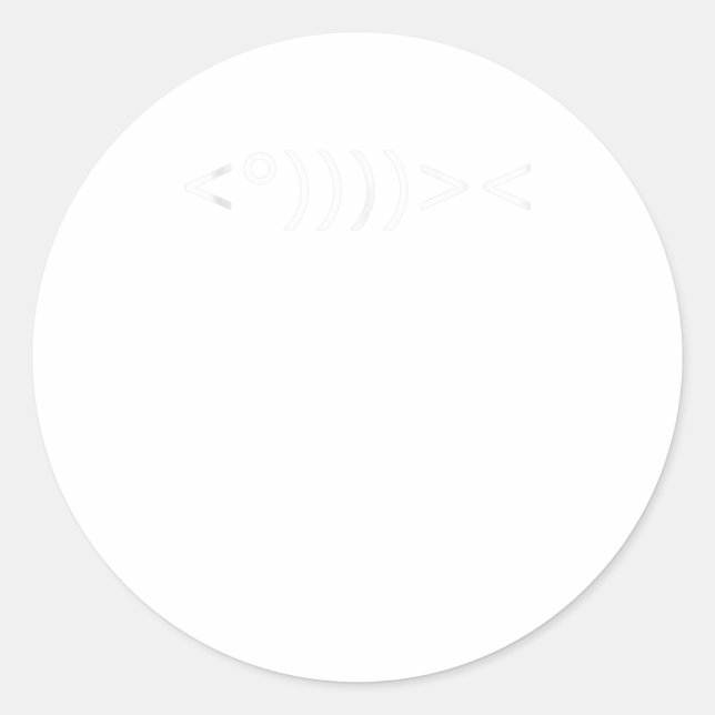 Sticker Rond ASCII Art Poisson Nerd Fisher Pêche Geek PC Funny (Devant)