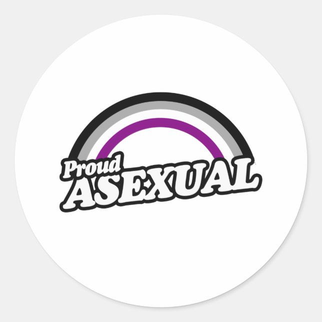 Sticker Rond Asexuel et fier (Devant)