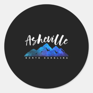 Sticker Rond Asheville Caroline du Nord Camping Randonnée Ski F