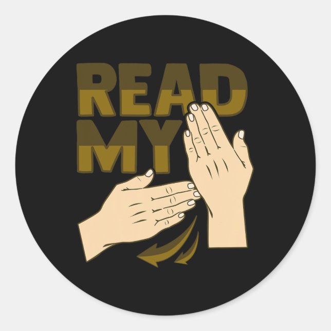Sticker Rond Asl Hand Gesture Deaf Hearing Loss Awareness 12  (Devant)