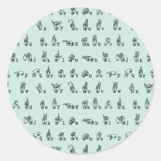 Sticker Rond ASL Jade // American Sign Language alphabet
