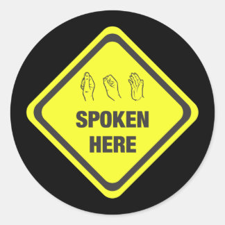 Sticker Rond ASL Parlé ici