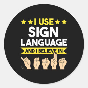 Sticker Rond ASL - Sensibilisation des sourds et langue des sig