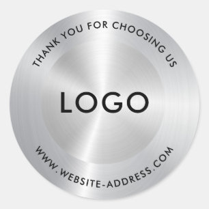 Sticker Rond Aspect en acier inoxydable métallique