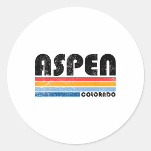 Sticker Rond Aspen Colorado Co Ski de montagne Aspen Sk Vintage